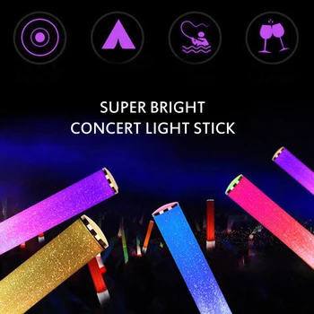 15color Tanec Světla Magické Poi Svítící Tyčinky Baterie Light Stick LED Eco-friendly Barevné Party Koncert Záře Hole