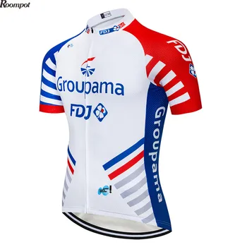 2020 Tým Groupama FDJ Cyklistické Oblečení Cyklistické jersey Quick Dry Pánské Kolo košile s krátkým rukávem pro Cyklistické Dresy cyklistické Maillot