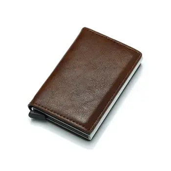 Kvalitní Peněženka Muži Peníze Bag Mini Kabelka Muž Vintage Automatické Hliníku Držitele Karty Peněženka Malá Chytrá Peněženka