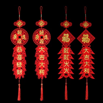 Uzel Přívěsek Dvojverší pro Čínský Nový Rok Dekorace Požehnání Dropings Ozdoby Čínské Jarní Festival Vánoční DIY Dekor