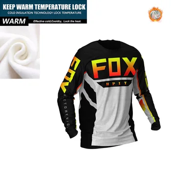 Zimní teplý fleece jersey pánské cross-country MTB downhill jersey fleece kolo motocyklu tričko motocykl hpstojí fox teplé jersey