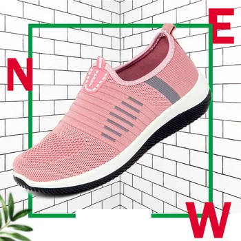 2020 Nová Značka Ženy Tenisky Ploché Boty Skluzu na Platformě Tenisky pro Ženy, Pohodlné, Prodyšné Síťoviny Ponožky Sneaker Ženy